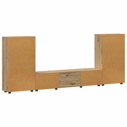 TV-Schrankset | Lowboard | Vitrine mit Glastüren | Fersehmöbel | 2-tlg Möbelset