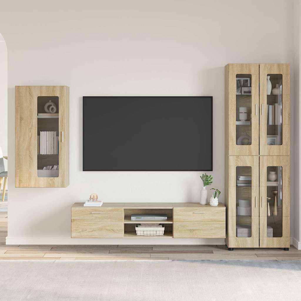TV-Schrankset | Highboard | Wandschrank | Vitrine | Fernsehmöbel | 3er Möbelset