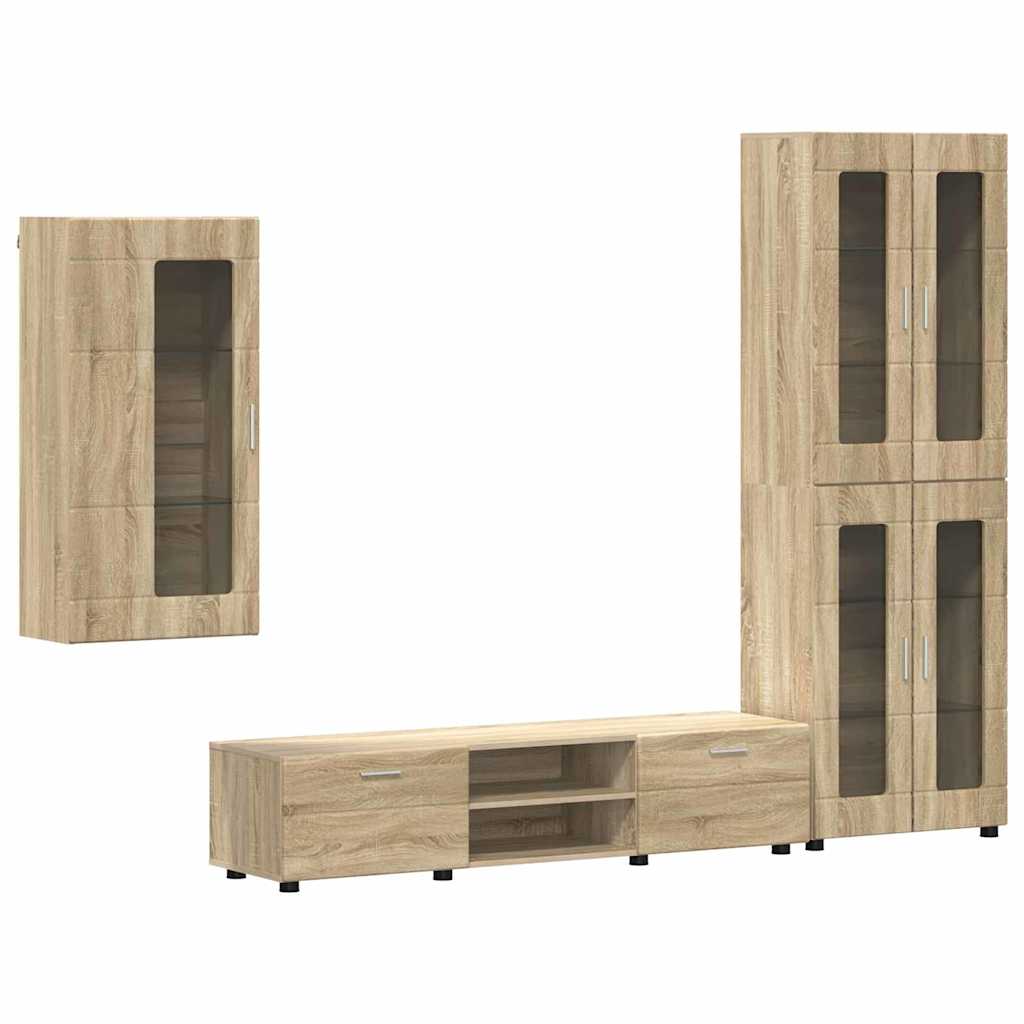 TV-Schrankset | Highboard | Wandschrank | Vitrine | Fernsehmöbel | 3er Möbelset
