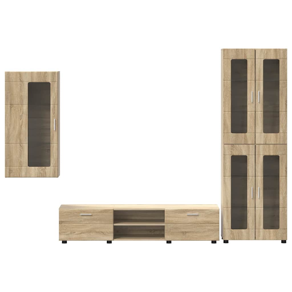 TV-Schrankset | Highboard | Wandschrank | Vitrine | Fernsehmöbel | 3er Möbelset