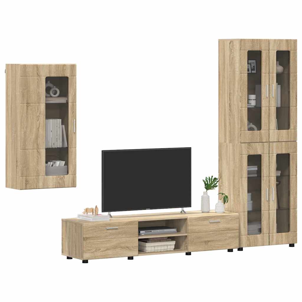 TV-Schrankset | Highboard | Wandschrank | Vitrine | Fernsehmöbel | 3er Möbelset