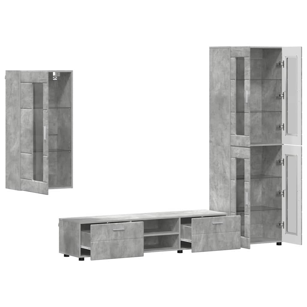 TV-Schrankset | Highboard | Wandschrank | Vitrine | Fernsehmöbel | 3er Möbelset