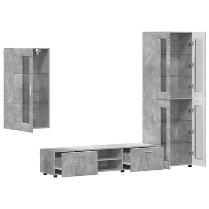 TV-Schrankset | Highboard | Wandschrank | Vitrine | Fernsehmöbel | 3er Möbelset
