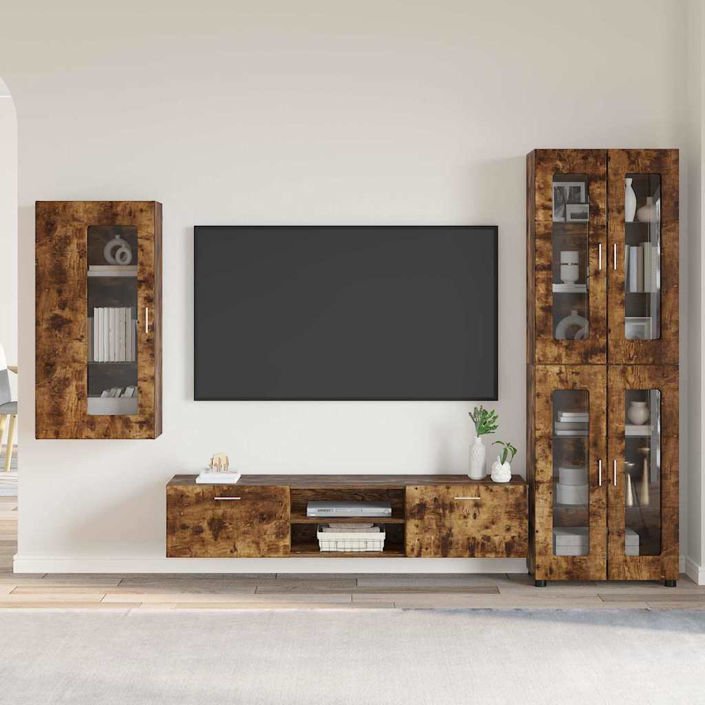 TV-Schrankset | Highboard | Wandschrank | Vitrine | Fernsehmöbel | 3er Möbelset