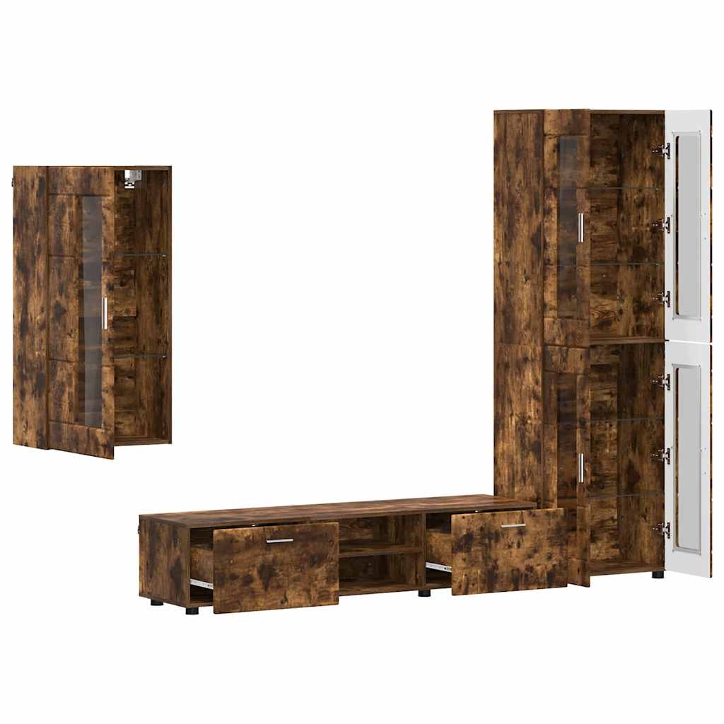 TV-Schrankset | Highboard | Wandschrank | Vitrine | Fernsehmöbel | 3er Möbelset
