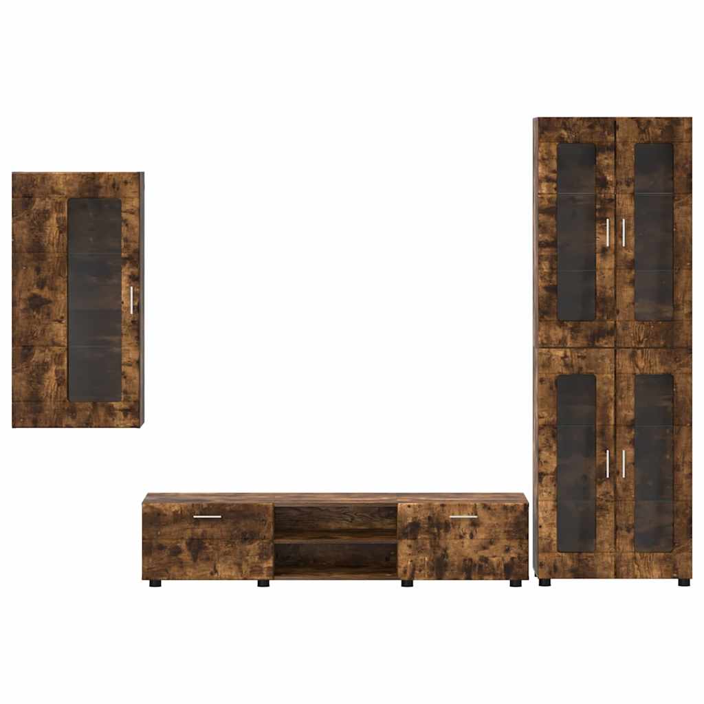 TV-Schrankset | Highboard | Wandschrank | Vitrine | Fernsehmöbel | 3er Möbelset