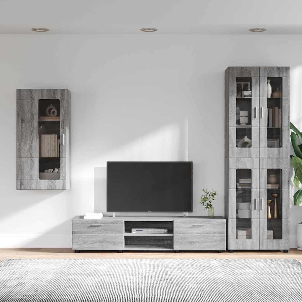 TV-Schrankset | Highboard | Wandschrank | Vitrine | Fernsehmöbel | 3er Möbelset