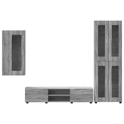 TV-Schrankset | Highboard | Wandschrank | Vitrine | Fernsehmöbel | 3er Möbelset