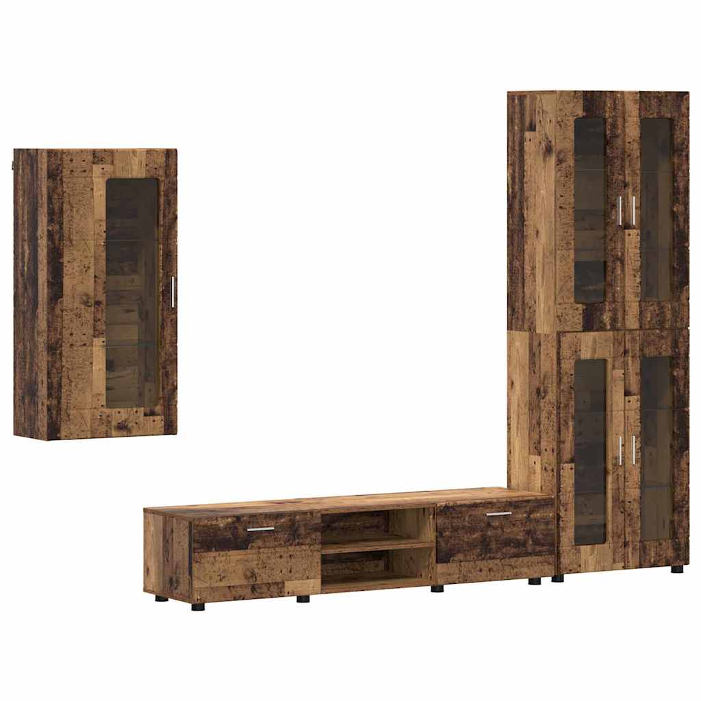 TV-Schrankset | Highboard | Wandschrank | Vitrine | Fernsehmöbel | 3er Möbelset