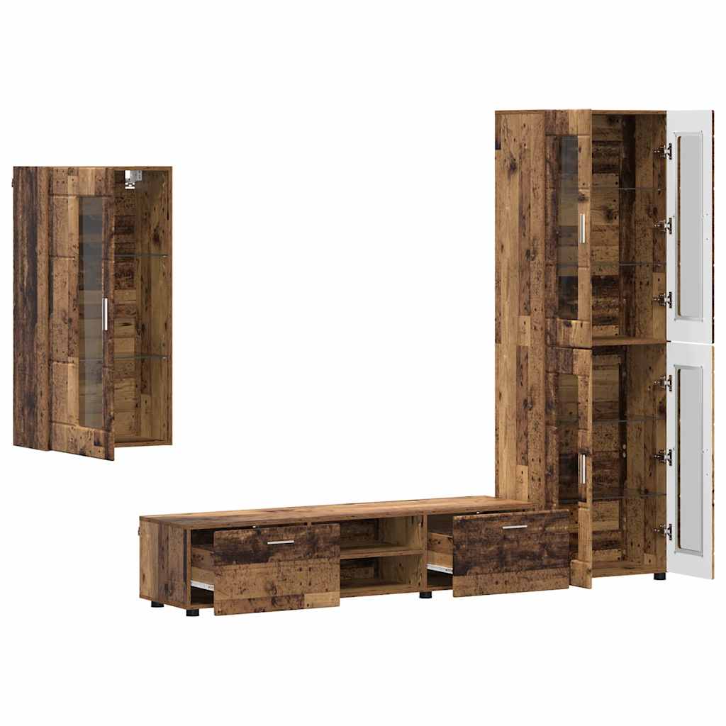 TV-Schrankset | Highboard | Wandschrank | Vitrine | Fernsehmöbel | 3er Möbelset