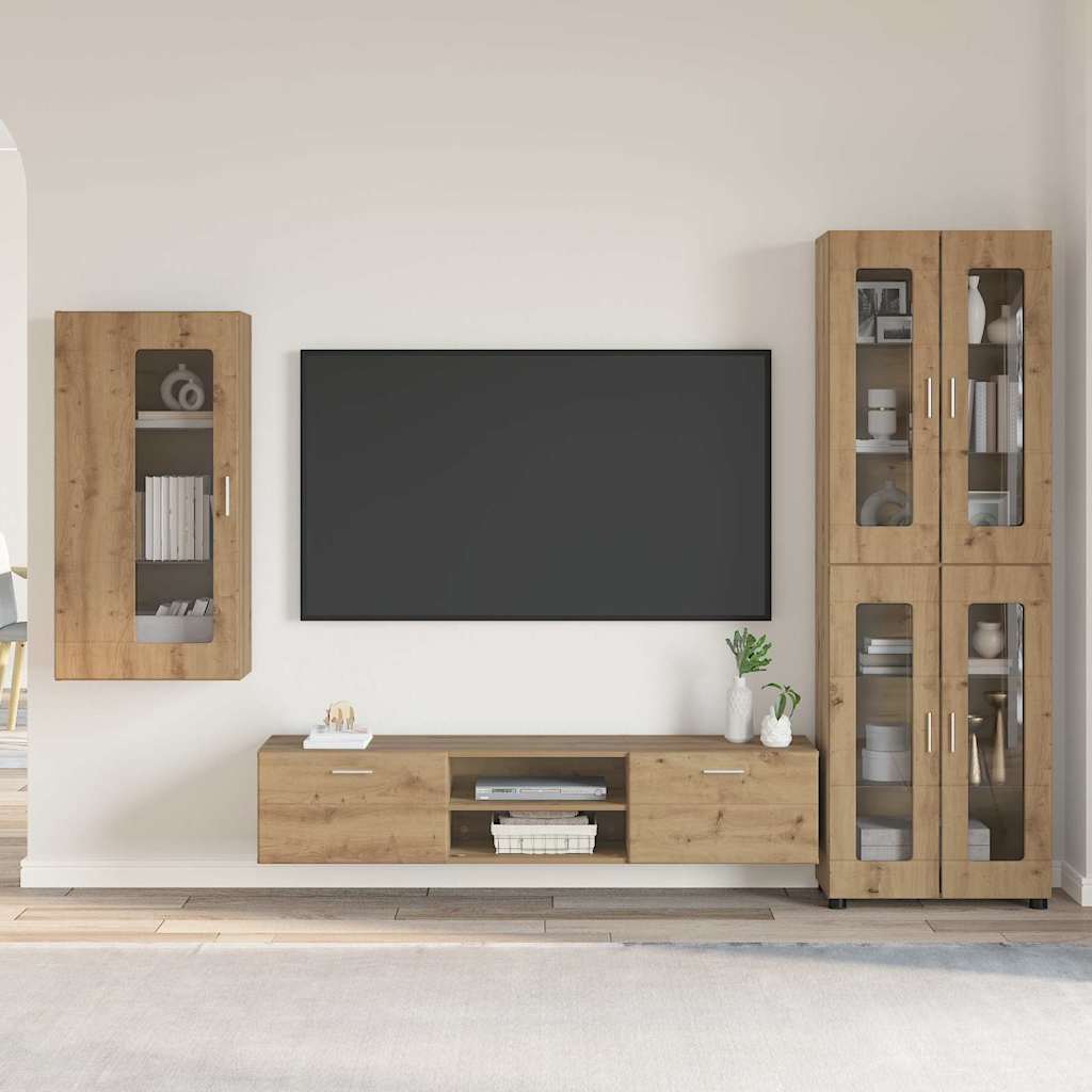 TV-Schrankset | Highboard | Wandschrank | Vitrine | Fernsehmöbel | 3er Möbelset
