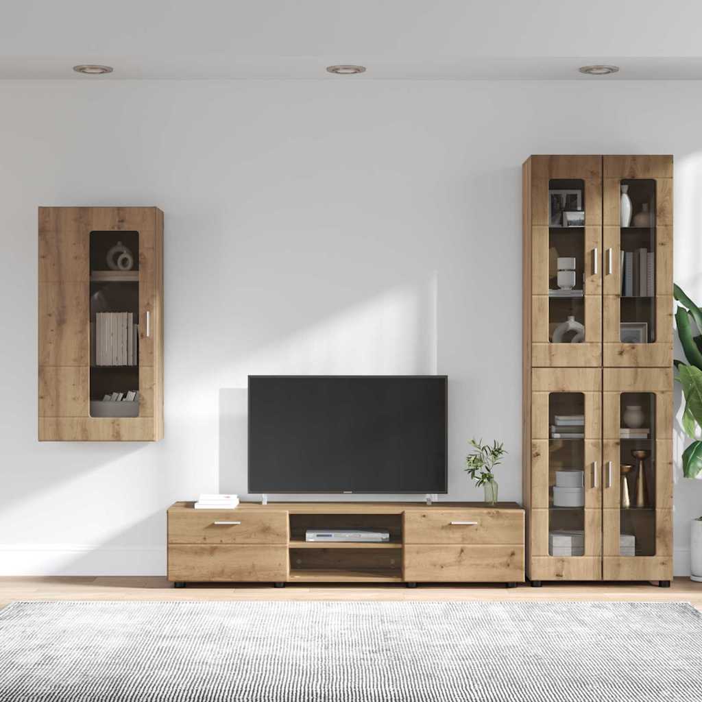 TV-Schrankset | Highboard | Wandschrank | Vitrine | Fernsehmöbel | 3er Möbelset
