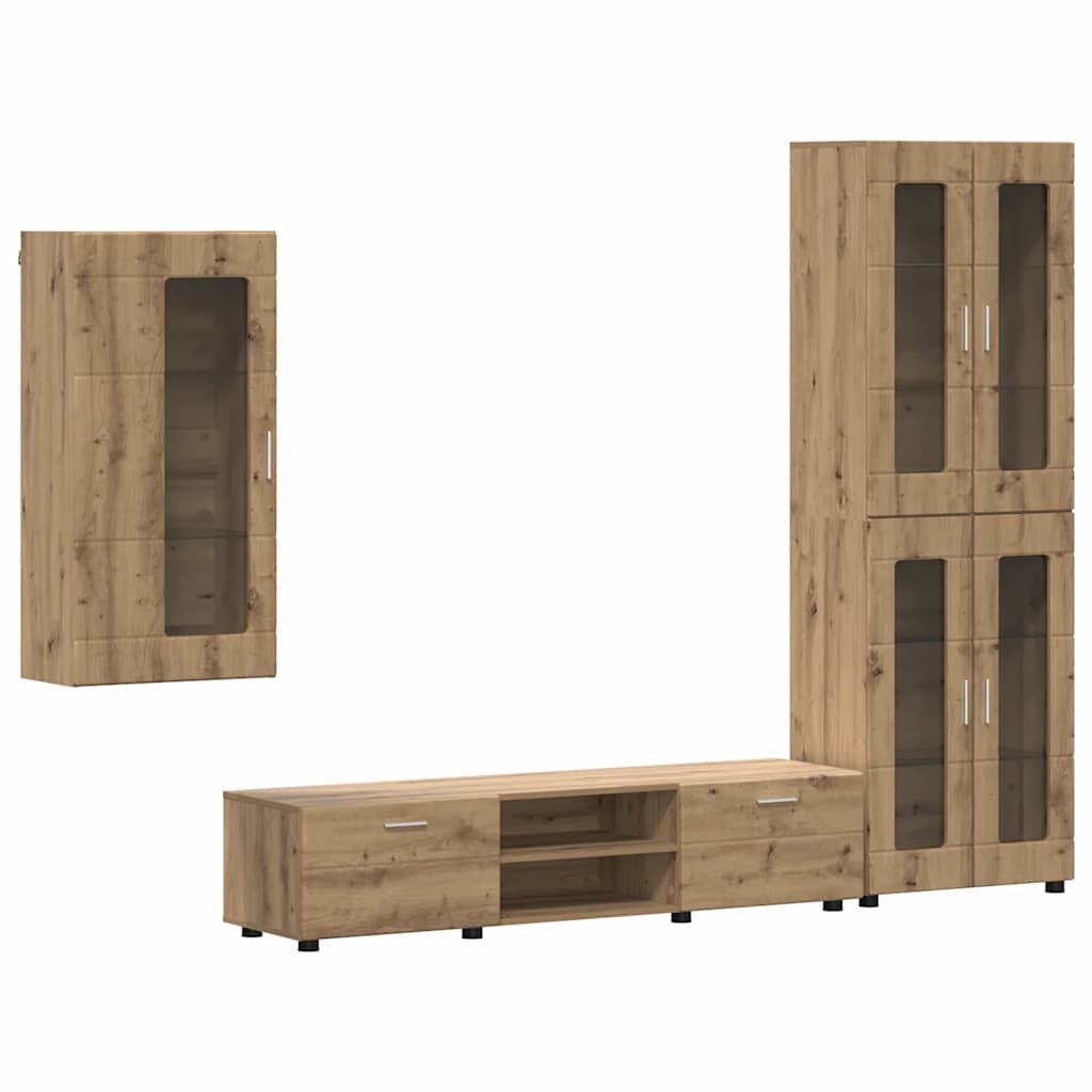 TV-Schrankset | Highboard | Wandschrank | Vitrine | Fernsehmöbel | 3er Möbelset
