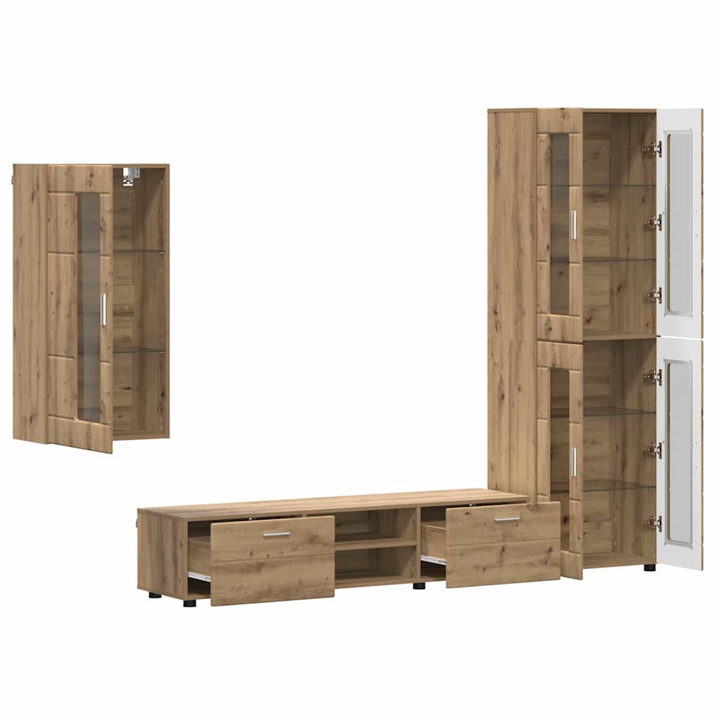TV-Schrankset | Highboard | Wandschrank | Vitrine | Fernsehmöbel | 3er Möbelset