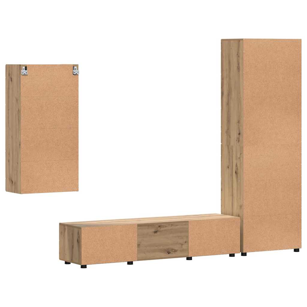 TV-Schrankset | Highboard | Wandschrank | Vitrine | Fernsehmöbel | 3er Möbelset