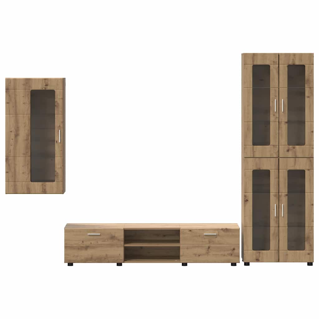 TV-Schrankset | Highboard | Wandschrank | Vitrine | Fernsehmöbel | 3er Möbelset