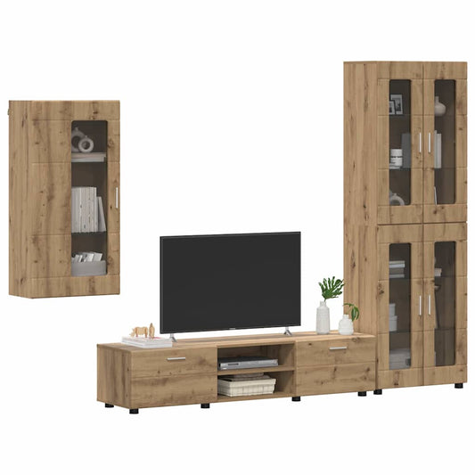 TV-Schrankset | Highboard | Wandschrank | Vitrine | Fernsehmöbel | 3er Möbelset