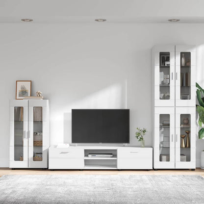 TOP Wohnwand | Vitrinenschrank | Highboard | TV-Schrankset | Lowboard | 182 cm