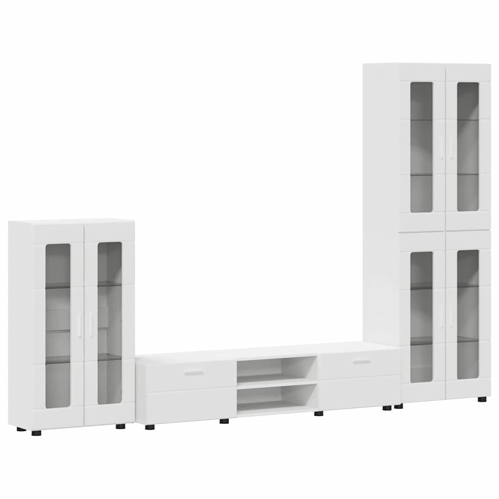 TOP Wohnwand | Vitrinenschrank | Highboard | TV-Schrankset | Lowboard | 182 cm