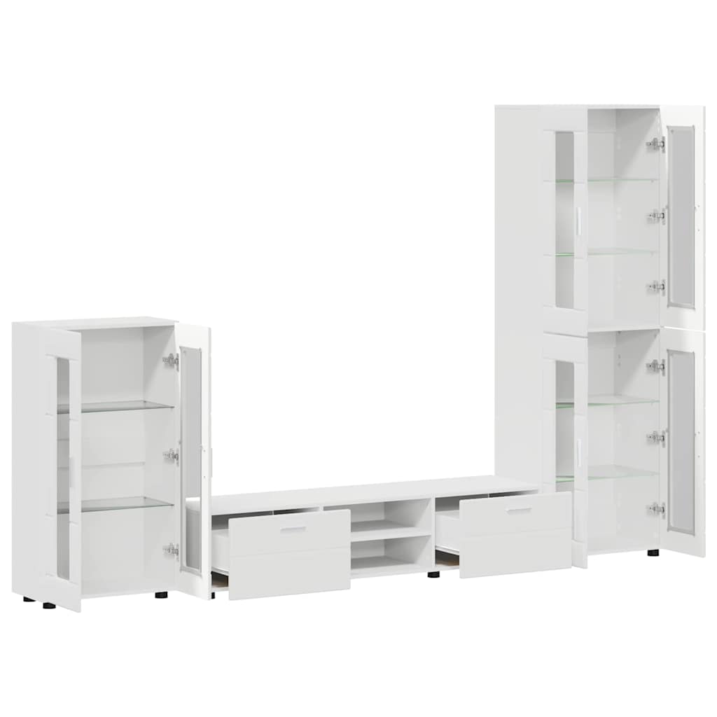 TOP Wohnwand | Vitrinenschrank | Highboard | TV-Schrankset | Lowboard | 182 cm