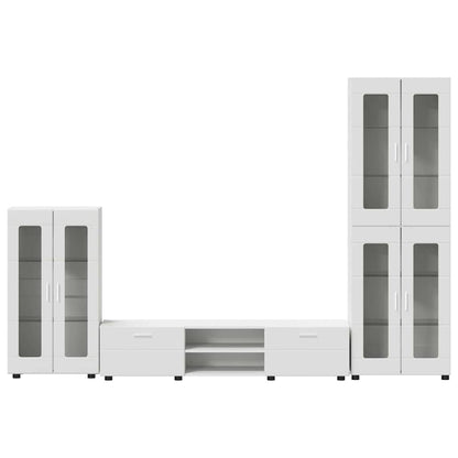 TOP Wohnwand | Vitrinenschrank | Highboard | TV-Schrankset | Lowboard | 182 cm