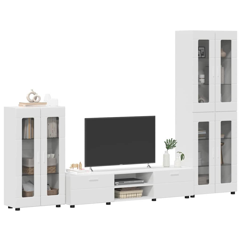 TOP Wohnwand | Vitrinenschrank | Highboard | TV-Schrankset | Lowboard | 182 cm