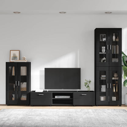 TOP Wohnwand | Vitrinenschrank | Highboard | TV-Schrankset | Lowboard | 182 cm