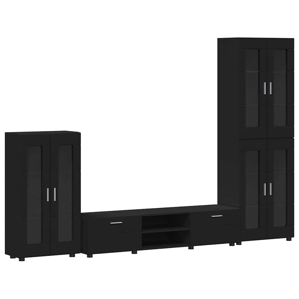 TOP Wohnwand | Vitrinenschrank | Highboard | TV-Schrankset | Lowboard | 182 cm