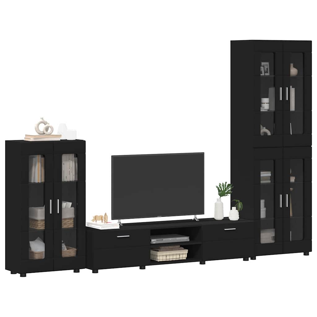 TOP Wohnwand | Vitrinenschrank | Highboard | TV-Schrankset | Lowboard | 182 cm