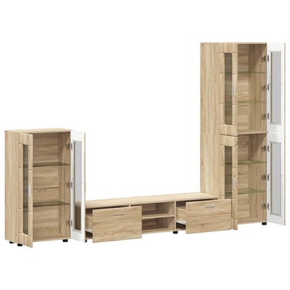TOP Wohnwand | Vitrinenschrank | Highboard | TV-Schrankset | Lowboard | 182 cm