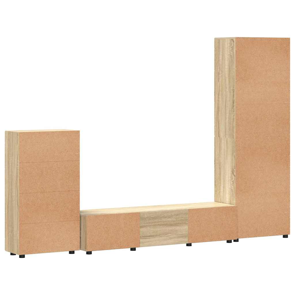 TOP Wohnwand | Vitrinenschrank | Highboard | TV-Schrankset | Lowboard | 182 cm