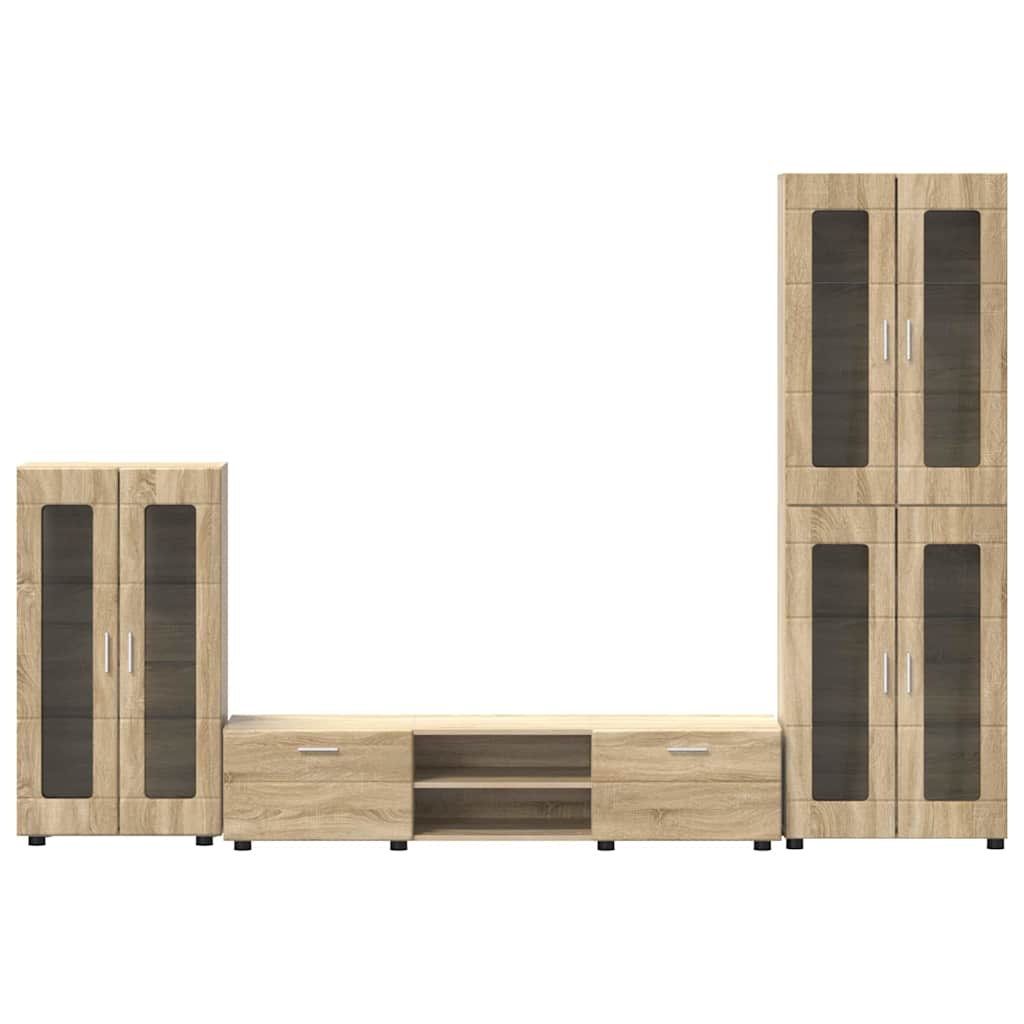 TOP Wohnwand | Vitrinenschrank | Highboard | TV-Schrankset | Lowboard | 182 cm