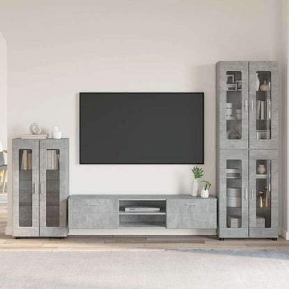 TOP Wohnwand | Vitrinenschrank | Highboard | TV-Schrankset | Lowboard | 182 cm