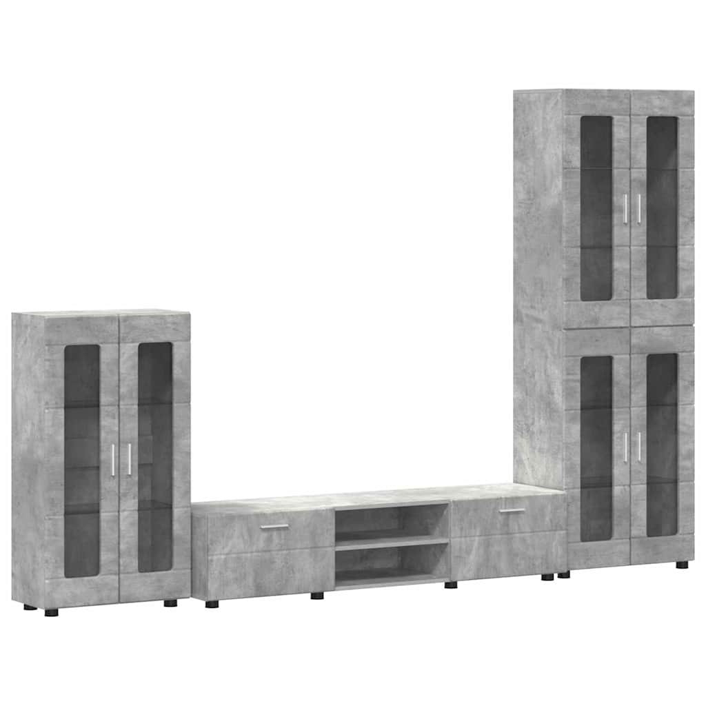 TOP Wohnwand | Vitrinenschrank | Highboard | TV-Schrankset | Lowboard | 182 cm