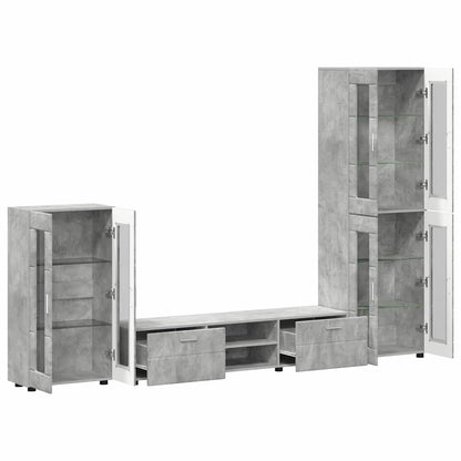 TOP Wohnwand | Vitrinenschrank | Highboard | TV-Schrankset | Lowboard | 182 cm