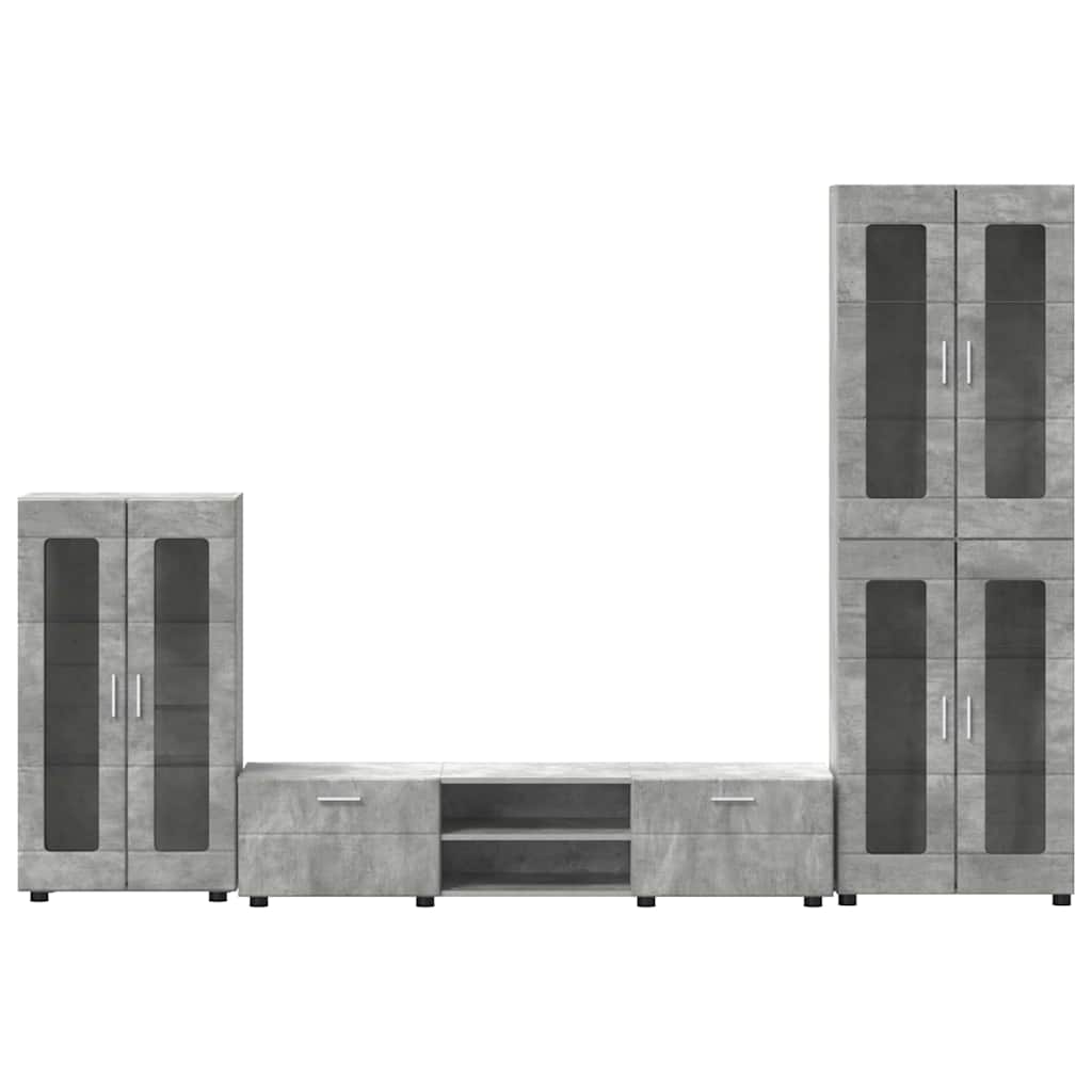 TOP Wohnwand | Vitrinenschrank | Highboard | TV-Schrankset | Lowboard | 182 cm