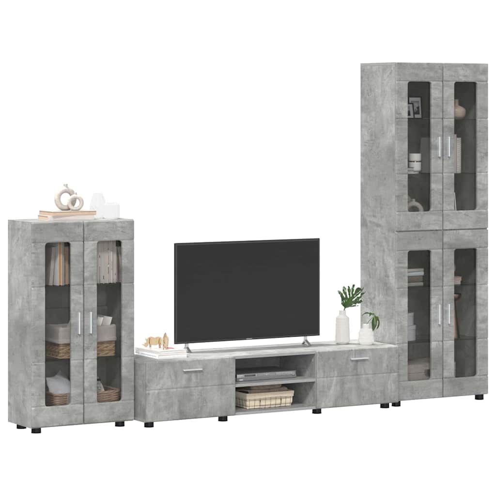 TOP Wohnwand | Vitrinenschrank | Highboard | TV-Schrankset | Lowboard | 182 cm
