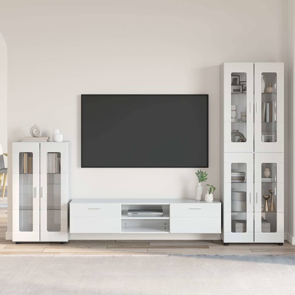 TOP Wohnwand | Vitrinenschrank | Highboard | TV-Schrankset | Lowboard | 182 cm