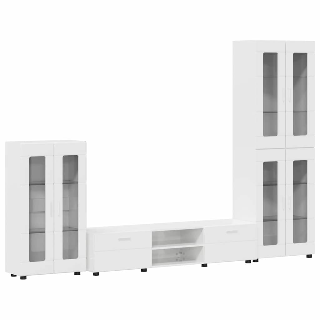 TOP Wohnwand | Vitrinenschrank | Highboard | TV-Schrankset | Lowboard | 182 cm