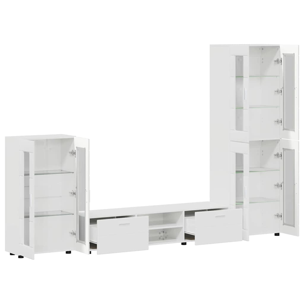 TOP Wohnwand | Vitrinenschrank | Highboard | TV-Schrankset | Lowboard | 182 cm