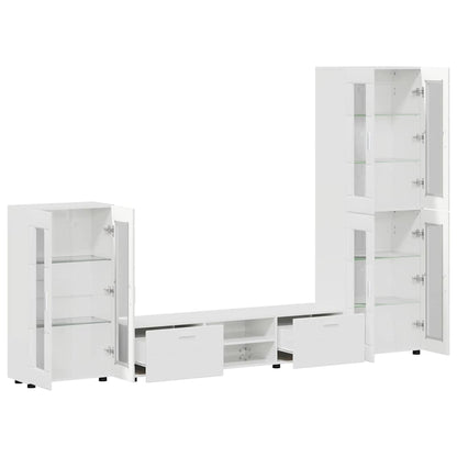 TOP Wohnwand | Vitrinenschrank | Highboard | TV-Schrankset | Lowboard | 182 cm