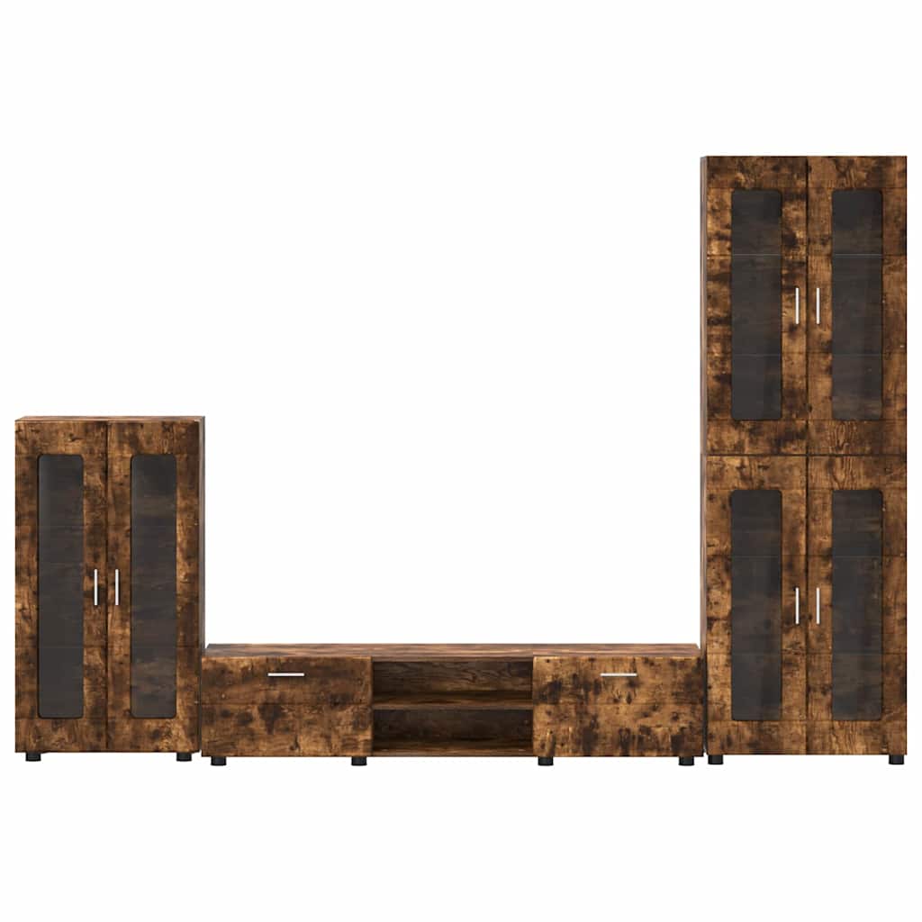 TOP Wohnwand | Vitrinenschrank | Highboard | TV-Schrankset | Lowboard | 182 cm