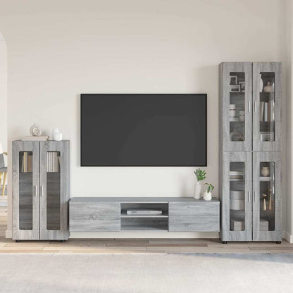 TOP Wohnwand | Vitrinenschrank | Highboard | TV-Schrankset | Lowboard | 182 cm