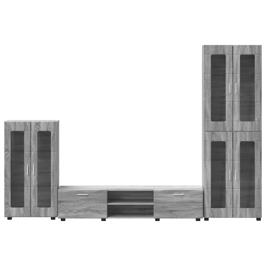 TOP Wohnwand | Vitrinenschrank | Highboard | TV-Schrankset | Lowboard | 182 cm