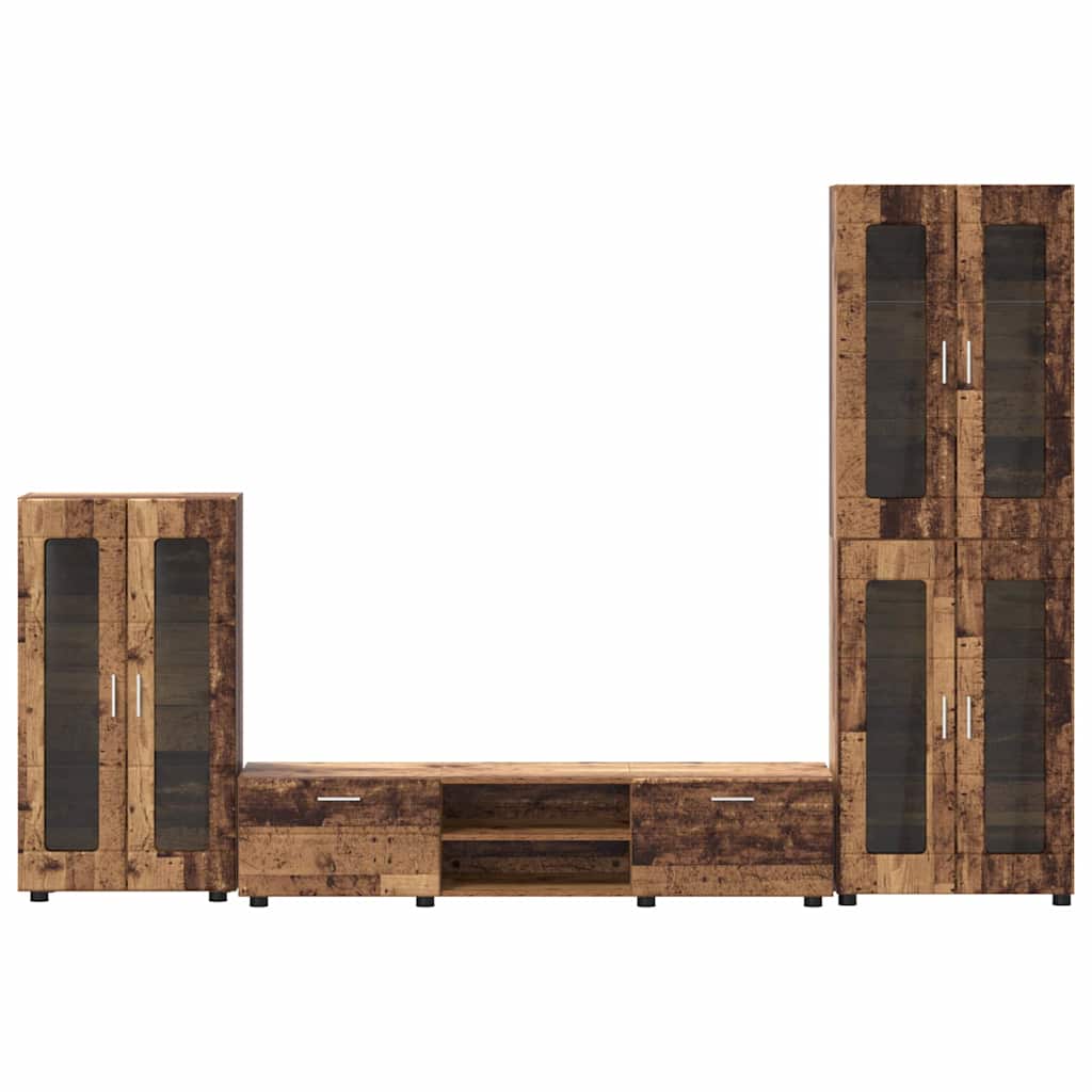 TOP Wohnwand | Vitrinenschrank | Highboard | TV-Schrankset | Lowboard | 182 cm