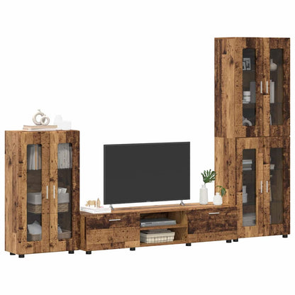 TOP Wohnwand | Vitrinenschrank | Highboard | TV-Schrankset | Lowboard | 182 cm