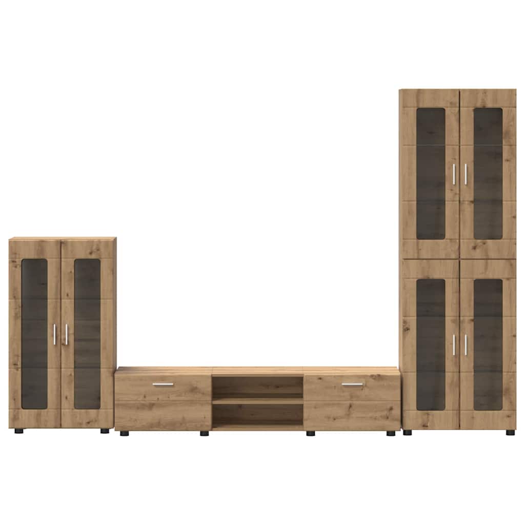 TOP Wohnwand | Vitrinenschrank | Highboard | TV-Schrankset | Lowboard | 182 cm