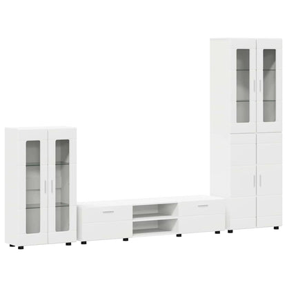 Komplettset TV-Wand | Highboard | Lowboard | Vitrinenschrank | 3-teiliges Set