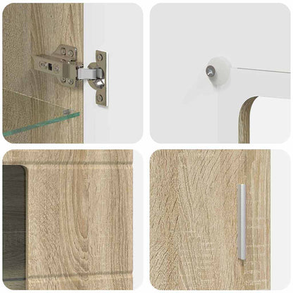 Komplettset TV-Wand | Highboard | Lowboard | Vitrinenschrank | 3-teiliges Set