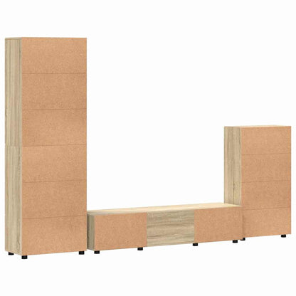 Komplettset TV-Wand | Highboard | Lowboard | Vitrinenschrank | 3-teiliges Set